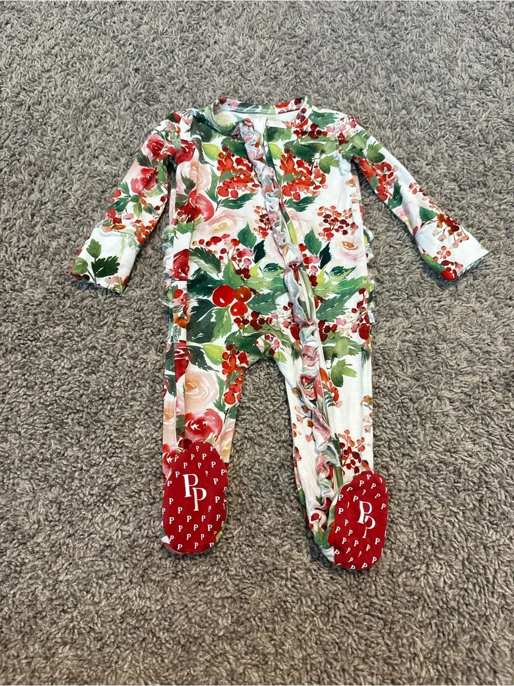 Posh Peanut Christmas Zippy // Newborn